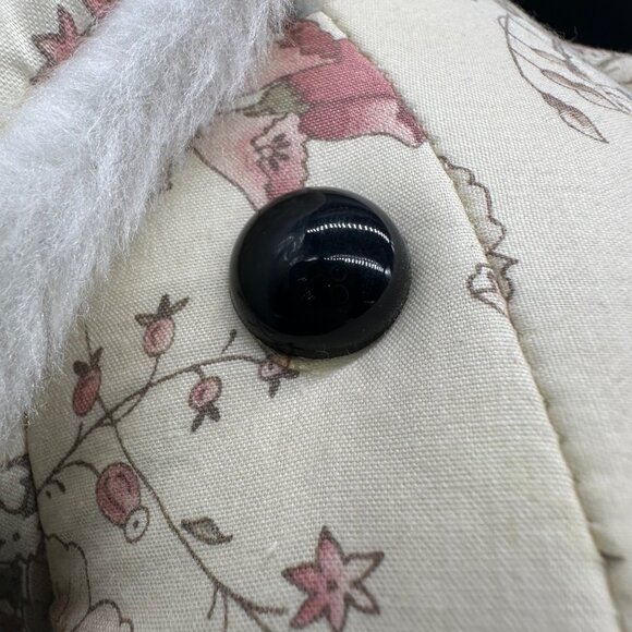 Vintage Floral Bunny Rabbit Plush Stuffed Animal Stand Up Cream Pink Cottagecore - Picture 11 of 12